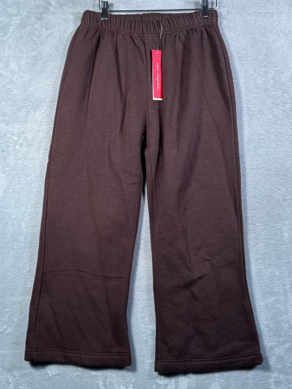 Aqua x Angelica Hicks Sweatpants Womens S Brown Cropped Wide Leg VH2246BL $88